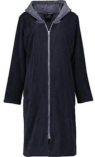 Cawö Home Bademäntel Damen Kapuze Zipper 5108 schwarz - 97 L