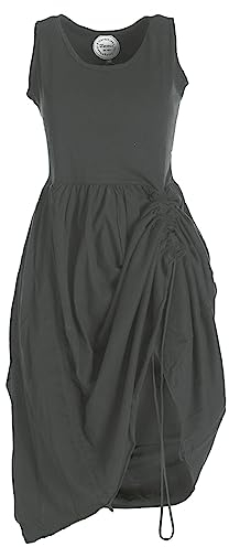 Vishes - Alternative Bekleidung - verstellbares Damen Kleid lang kurzes Sommerkleid Damen Kleider grau 44