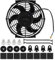 DOCAS 10 Pouces 12V 80W Ventilateur de refroidissement électrique universel, ventilateur montage radiateur réversible Refroidissement pour moteur de voiture