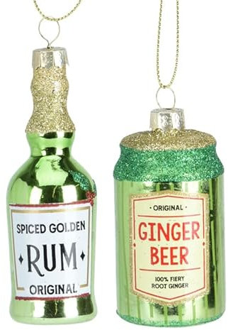 ZauberDeko Christbaumschmuck Ginger Beer Rum Grün Orange Anhänger Weihnachten, Farbe:Grün