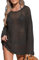 CUPSHE Women's Swimsuit Cover Up Bathing Suit Crochet Summer Swimwear Knit Pullover Beach Dress Black L