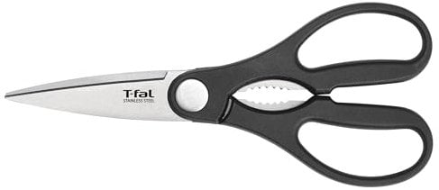 T-FAL Ice Force German Stainless Steel Kitchen Scissors 6 Inch, Long Lasting Sharpness, High Cutting Precision, Superior Durability, Ultra Sharp, Cook Tool, Cookware Kitchen Gadget, Home, Black