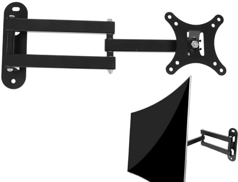 Wandhalterung TV Halterung - Edelstahl Monitor Wandhalterung TV Aufhänger Wandhalterung | Teleskop Wand TV Ständer Drehbar TV Halterung für 14-27 Zoll LCD TV