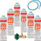 REPORSHOP - 6 Botellas Gas Minus 60 350Gr + Valvula + Manguera Sustituto R32, R410A Freeze Organico