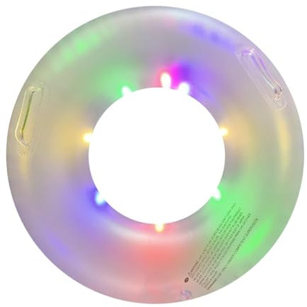 Flotteurs de piscine LED,Flotteurs de piscine au néon | Tube de piscine gonflable et lumineux amusant | Fournitures de fête amusantes pour piscine, flotteurs de piscine avec poignée, anneau de piscine