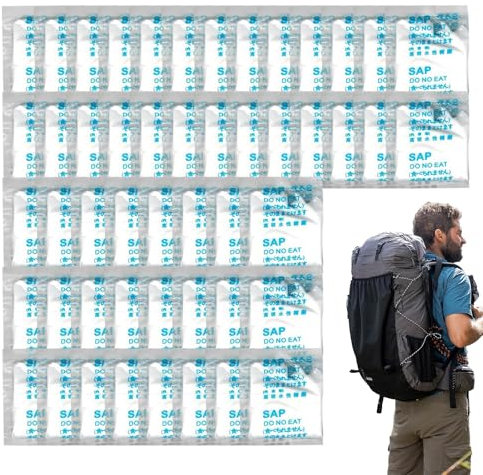 Camping Toilet Gel - 50 Individual Packed Outdoor Coagulant,Outdoor Poo Tools, Portable Camping Toilet Supplies with Strong Water Absorption for Hiking Climbing Travel