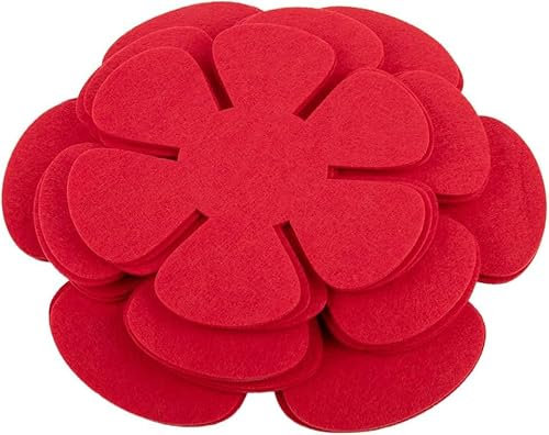 Daaxing Lot de 12 protections en feutre pour casseroles de 20,3 cm, 25,4 cm, 3 tailles différentes, protection empilable pour poêles (rouge)