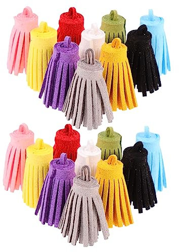 SEWACC 20pcs 3cm Velvet Tassel Craft Making Tassel Phone Chain Tassel Collar Tassel DIY Tassel DIY Bookmarks Tassel Keychain Pendants Tassel Pendant Jewelry Making Charms Korean Velvet