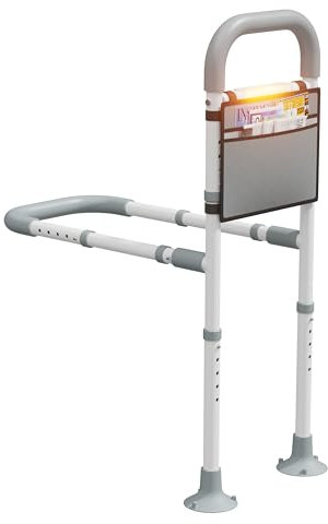 Yornoli Bed Rail for Elderly Adults with Motion-Sensing Light, Adjustable Non-Slip Grip Handle, Sturdy Steel Frame, Easy Installation, Storage Pocket– Safety & Support for Seniors (104CM)