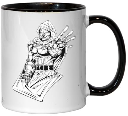 Evil robot man Ceramic Tea Coffee Mug Black