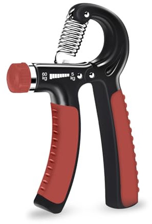 Grip Strengthener - 5-60kg Einstellbarer Handtrainer Unterarmtrainer mit E-Book für verbesserte Kraft & Grip Rehabilitation Exerciser für starke Hand Handgelenk Arm (1 Stück (Rot & Schwarz))