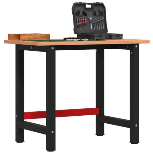Werkbank Werktisch Arbeitstisch Packtisch Werkzeugbank Werkstatteinrichtung aus Metall und Holz, 100x60x81,5 cm