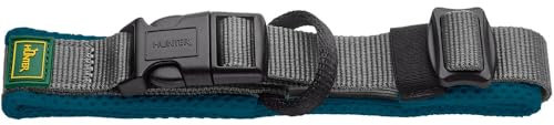 HUNTER Halsband Maldon, Farbe: Petrol, atmungsaktives Mesh, Robustes Nylon, lautlos & allergikerfreundlich, Zugentlastung, integriertes Adresslabel, besonders leicht, Größe: XL