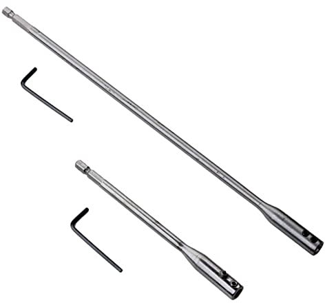 Navna Drill Bit Extension Set Carbon Steel Drill Bit Extension 150mm 300mm with Wrench Key for Wood Turners Furniture House Construction Work