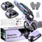 Mini tronçonneuse 6 Pouces avec batteries et chaînes, scie à chaîne sans fil pour l'élagage d'arbres, les branches (Violet*2 batterie)