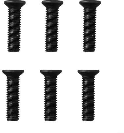 Confezione da 6 viti di fissaggio per mandrino per trapano, in metallo, nero, M522 mm/M622 mm, filettatura sinistra, vite di fissaggio in acciaio al carbonio (M6 x 22 mm)