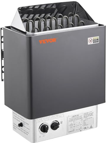 VEVOR Saunaofen, 8 kW, 400 V, 3N tragbare Saunaheizung für drinnen & draußen mit 3-Stunden-Timer, integrierte Steuerung für 8–12 m³, gewerbliche Nutzung in der Spa-Dusche von Hotels, max. 110 °C