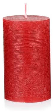 NKlaus Vela rústica de Adviento rojo vino 6 x 10 cm – Vela de cera para decoración de Navidad, corona de Adviento y decoración de mesa, larga duración de combustión