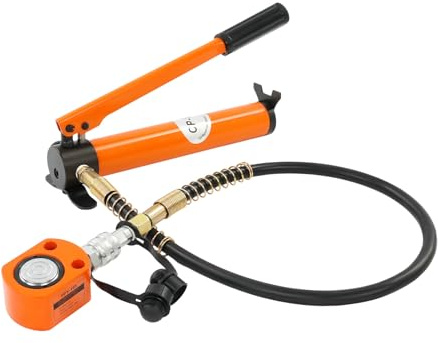 JJsdwin Portable Hydraulic Jack 10T, CP-180 Hydraulic Hand Pump with 1m Hose, Mini Hydraulic Lifting Cylinder for Machinery Shipbuilding, Maximum Pressure 70Mpa