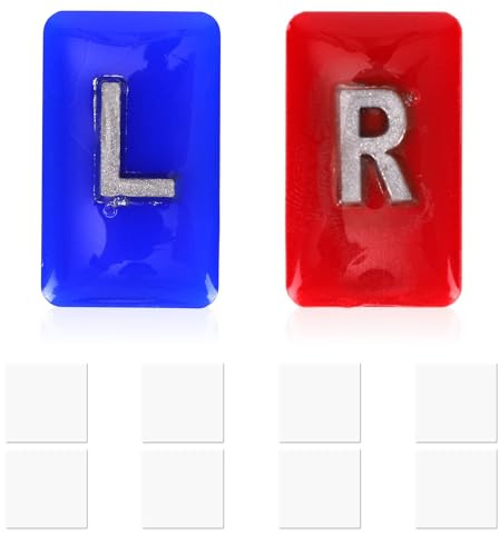 2pcs Radiographic Markers with 8pcs Adhesive Strips, Clear Epoxy Resin with Letters L & R Reusable & Washable Small Rectangle Radiology Markers for Secure Attachment