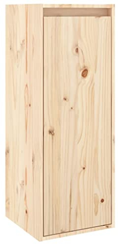 Favemtsl Wandschrank 30x30x80 cm aus massivem Kiefernholz, dekorativer Hängeschrank für Wohnzimmer, stabiles Wandregal zur Aufbewahrung von Büchern und Dekoration