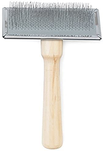 Ancol Heritage Wood Handle Soft Slicker Brush Medium, Light Brown