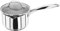 Stellar Profile Stainless Steel Draining Saucepan with Glass Lid 14cm 800ml, Induction Ready, Oven Safe, Dishwasher Safe