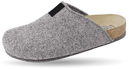 Weeger Bio-Hausschuh-Pantoffel Tweed grau Gr. 43