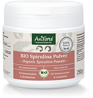 AniForte Bio Spirulina Pulver für Hunde & Katzen 250g, Mikroalge unterstützt Haut & Fell, Immunsystem & Stoffwechselprozesse, Vitamine & Mineralstoffe, Naturprodukt, biologischer Anbau, Laborgeprüft