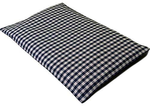 GIRAFFENLAND Rapssamenkissen 30 x 20 cm, Bio Stoff blau-weiß - Als Wärmekissen & Kältekissen - Körnerkissen für Mikrowelle und Backofen - 30x20cm