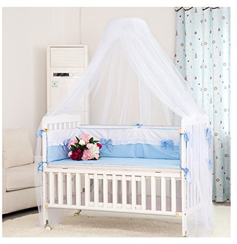 LEORX Moustiquaire - lit bébé lit bébé auvent moustiquaire – meublé (Blanc)