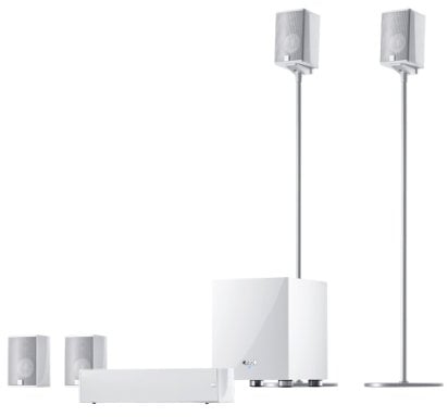 Canton 03176 Lautsprechersystem (Musikbelastbarkeit: Center 110 Watt, Satelliten/Surround 100 Watt, Aktivsubwoofer 250 Watt) weiß