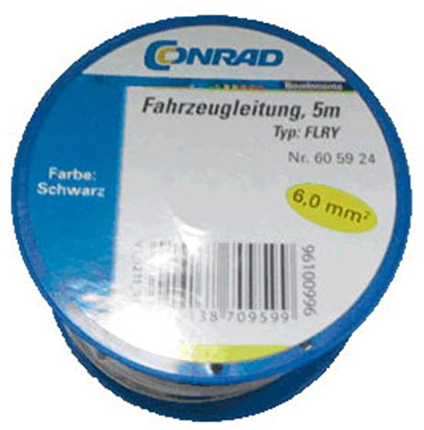 Fahrzeugleitung FLRY-B Components 605924 1x6mm² schwarz 5m