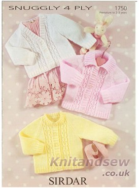 Sirdar Snuggly 4PLY Baby Knitting Pattern 1750