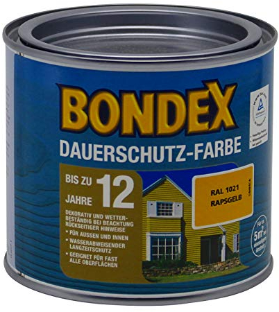 Bondex Dauerschutz Farbe, 0,5 Liter in rapsgelb RAL 1021