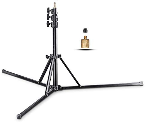 Walimex pro GN-806 Lampenstativ bis 215 cm Arbeitshöhe, Lichtstativ bis 5 kg Traglast, höhenverstellbares Blitzstativ aus Aluminium für Fotostudio und Mobil, für Video, Blitz, Softbox und Ringlicht