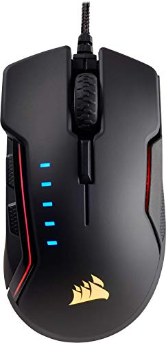 Corsair GLAIVE RGB Optique Souris Gaming (Rétro-Éclairge RGB Multicolore, 16000 DPI) Aluminium