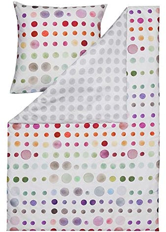 Estella Bettwäsche Spot 4709 958 Bunt Punkte Tupfen Mako-Satin 155x220 cm + 80x80 cm