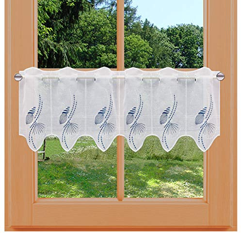 kollektion MT Maritime Scheibengardine Fabia Scheibenhänger mit Muscheln Echte Vogtländischer Spitze Badgardine 30 x 64 cm
