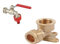 Robinet d’extérieur avec levier rouge + raccord à compression coudé et raccord d’arrosage - en laiton - vanne de 15 mm - BH02299