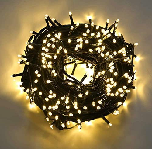 SHATCHI 500LEDs Christmas Tree Fairy String Lights 50m Lit - Multifunction 8 Light Modes, Timer, Memory, Indoor/Outdoor Low Voltage Waterproof Home Decorations, Warm White