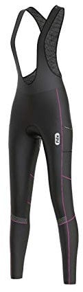 FDX Women’s Cycling Bib Tights – Italian Roubaix Fabric, Padded, Breathable, Quick Dry Ladies Thermal Bike Bib Pants – All Day Winter Biking Trouser, Bicycle Riding Leggings(Pink -XL)