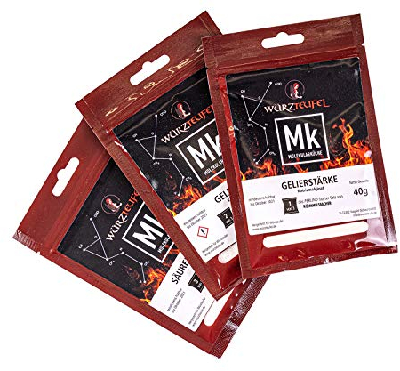ROMMELSBACHER Zutaten-Set Food Designer FDS 3 - Gelierstärke, Geliersalz, Säureregulator, zur Herstellung von Geleeperlen mit Food Designer FD 500 Perlino