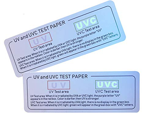 WMLBK 5 Stück UVC UV Testkarte Teststreifenkarten Licht Effektives Tragbares Leichtes Nagellampenrohr Zahnbürsten Desinfektionsmittel Gerätetestpapier für den täglichen Gebrauch