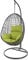 KIDEO Komplettset: Hängesessel mit Gestell & Kissen, Korbsessel, Poly-Rattan (Gestell- und Korbfarbe: dunkelgrau, Kissen: grün Nest (6068 Apple Green))