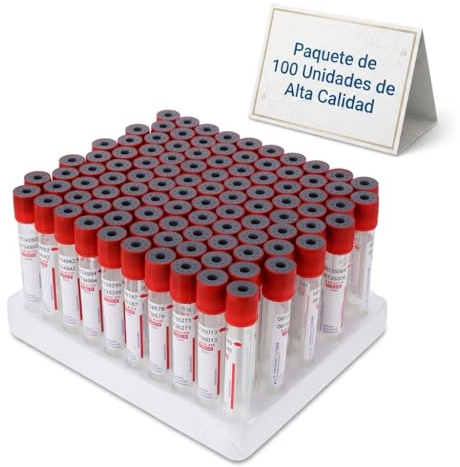 Scicalife 100 Unidades de Tubo de Suero de Plástico Tubo de Recolección de Sangre Tubos de Ensayo de Laboratorio Tubo Centrífugo Contenedor de Muestra de Sangre para Laboratorio de