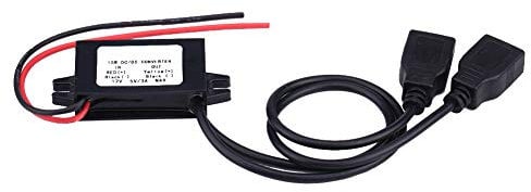 aqxreight - Car Hard Wire 3A DC 12V to DC 5V Dual USB Adapter Converter Module for Car Motorcycle Phone Charge