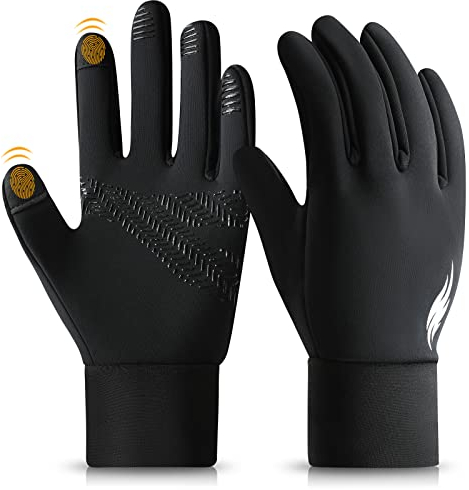 Kinder Handschuhe Warme Winterhandschuhe, Kids Outdoor Sport Thermo Laufhandschuhe Winddichte Wasserdichte, Touchscreen Handschuhe mit Anti-Rutsch Fahrradhandschuhe Für Jungen Mädchen (Flamme-S)