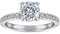 Aotiwe Freundschaftsringe Weissgold, Hochzeitsringe mit Stein Zirkonia Solitär-Ring Größe 54 (17.2)