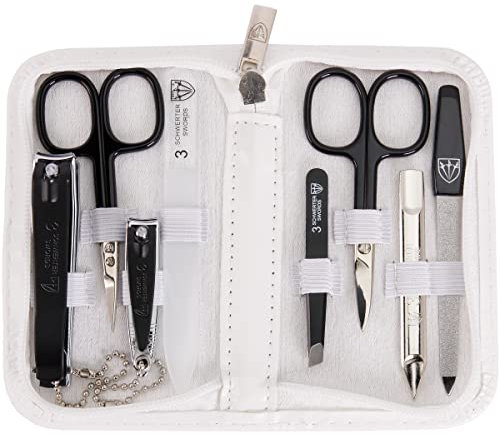 3 Swords Germany - brand quality 8 piece manicure pedicure grooming kit with glass nail file (506)